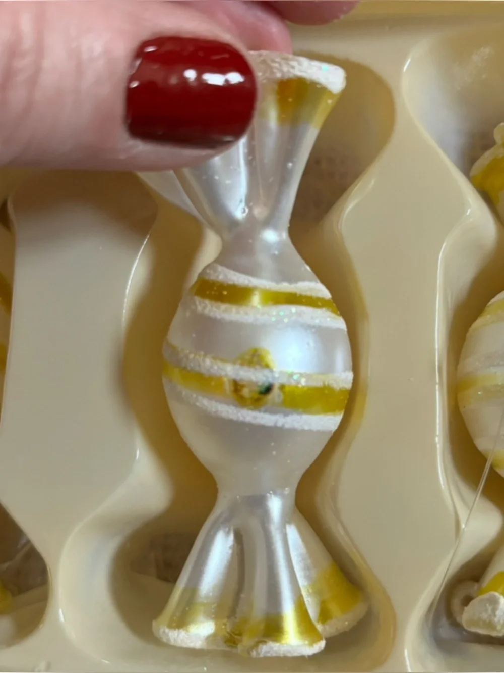 Vintage Wrapped Candy Glass Ornament Set Christmas Holiday Retro Twee Fun